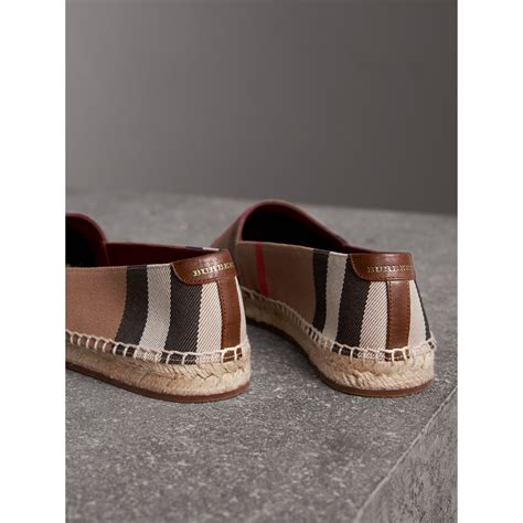 40621151 burberry|Check Linen Blend Mews Low Mules in Brush .